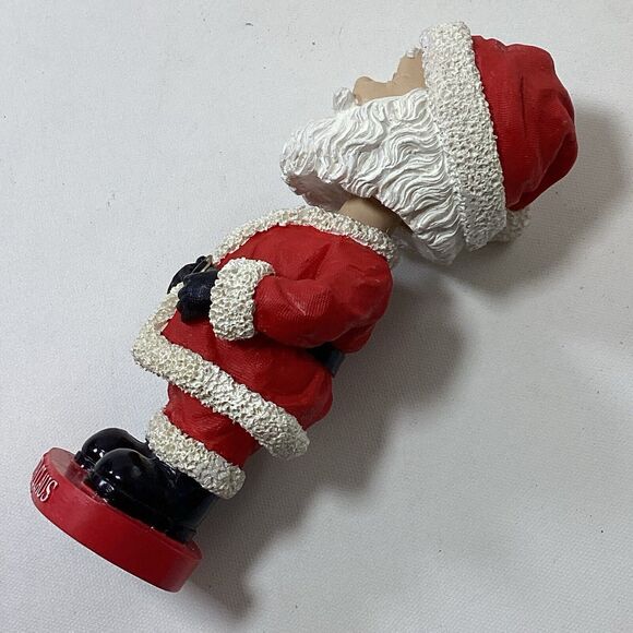 Santa Claus Christmas Bobble Head Doll Figure Bobble Dobbles Handpainted 2002 - Picture 7 of 9